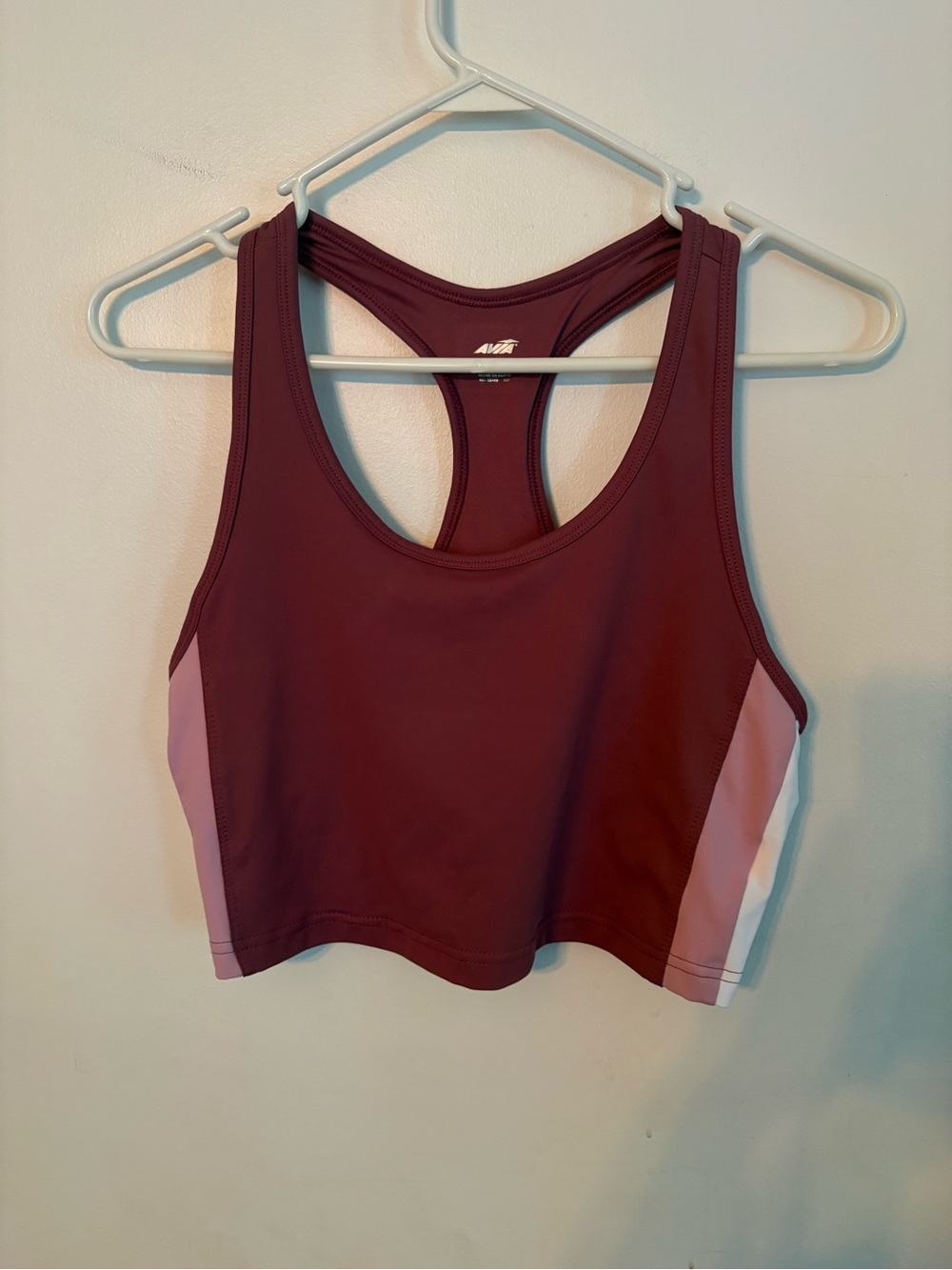 Maroon cropped workout tank